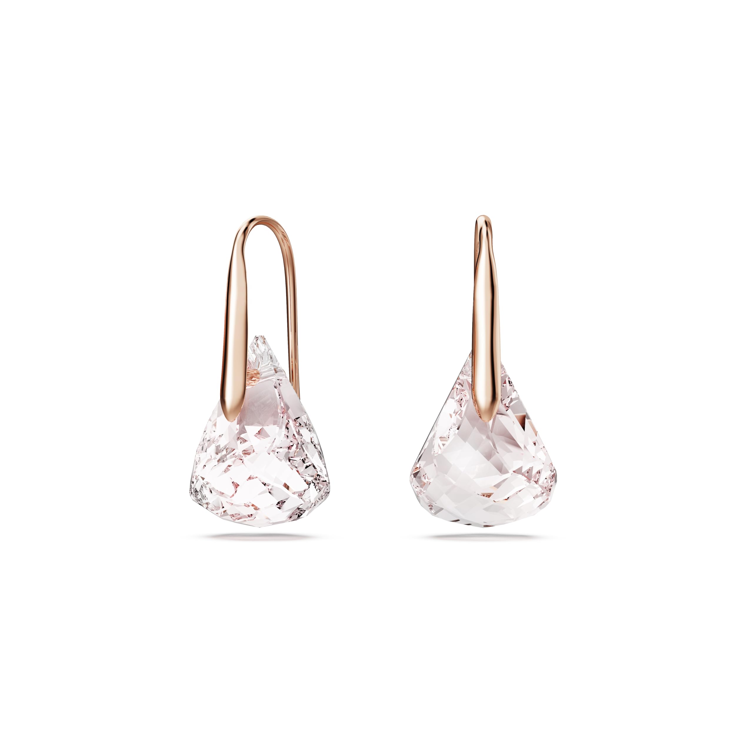 Swarovski Lunar drop earrings, Pink, Rose gold-tone finish