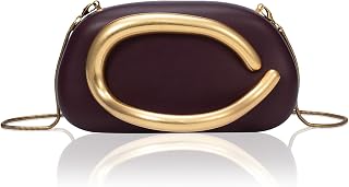 PU Leather Women's Evening Handbags Chocolates Clutch Purse Easy Match with Chain Crossbody Metal Decoration Shoulder Bag