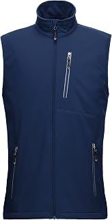 33,000ft Men's Lightweight Softshell Gilet, Windproof Waterproof Outerwear Vest Gilets Sleeveless Jacket for Cycling Running Hiking Golf Travel