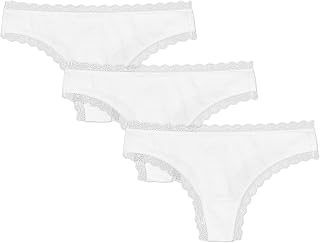 Snocks Women's Organic Cotton Lace Thong