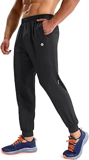 MIER Mens Lightweight Workout Gym Sweat Pants Sweat Pants Dry Fit Track Active with Zip Pockets