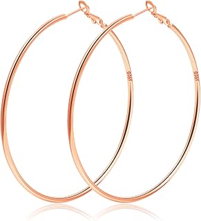 2mm Sterling Silver Big Hoop Earrings For Women - Large Hypoallergenic Circle Endless Thin Oversize Silver Hoops