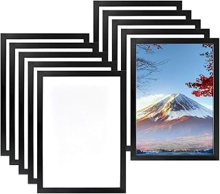 10PCS A4 Magnetic Photo Frames, A4 Magnetic Frames, Black