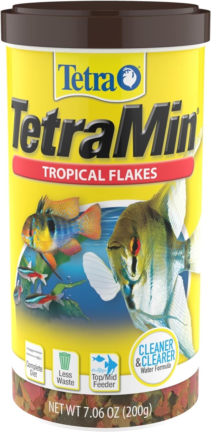 TetraMin Tropical Flakes Fish Food, 7.06 oz | Complete Daily Diet For Top-And-Mi