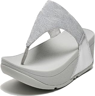 FitFlop Women's Lulu Glitter Flip Flops Toe Post Sandals Comfortable with Natural Arch Support