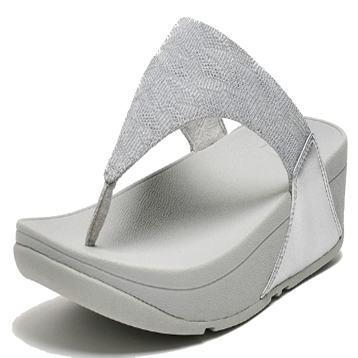 FitFlop Women's Lulu Glitter Flip Flops Toe Post Sandals Comfortable with Natura