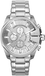 Diesel Baby Chief Watch for Men, Quartz Chronograph Movement with Stainless Steel, Fabric Or Leather Strap
