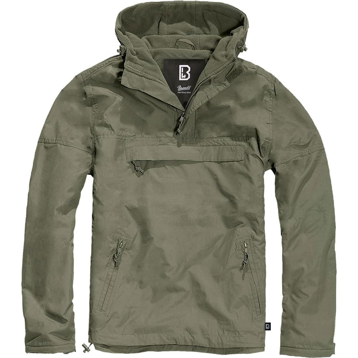 Men's Fleece-Lined Quarter Zip Windbreaker Pullover