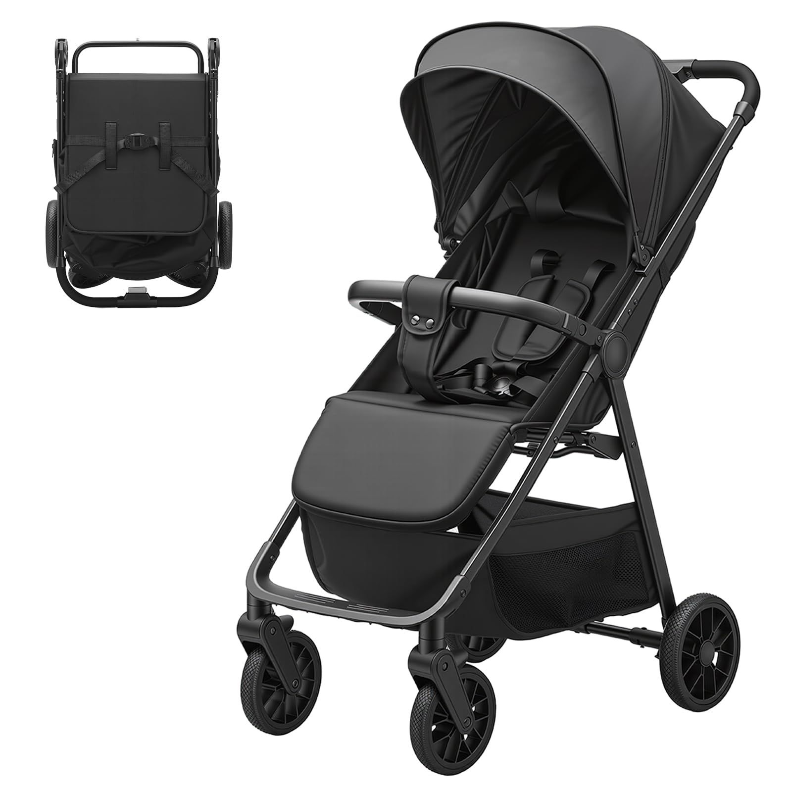 UBRAVOO Baby Stroller for Toddlers with Reclining Seat,Ultra Compact Stroller wi