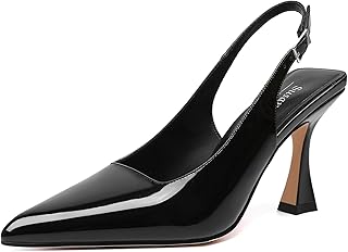Susanny Slingback Kitten Heels Elegant Elegant Pumps for Women Closed Toe Sexy Chunky High Heels Wedding Bridal Prom Party Dress Shoes