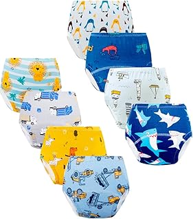 Potty Training Underwear for Boys, 8 Packs Toddler Learning Pants | 3-4T, Cotton-Spandex, Reusable for Small Accidents