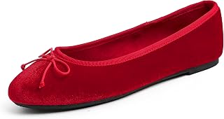 Feversole Suede Ballerina Flats Coloured Velvet with Memory Foam Cushion for Women