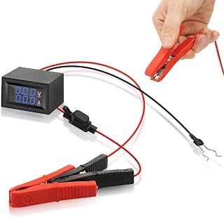 Automotive Battery Drain Tester with Digital Display, Parasitic Draw Test Tool & Leakage Detector for Car, Truck, RV, Motorcycle & Boat, 12V Electrical System Diagnostic Tool with 10A Fuse