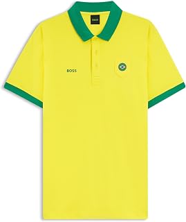 BOSS Mens PL BB BC Lux Paddy Paddy Polo Shirt with Country Flag