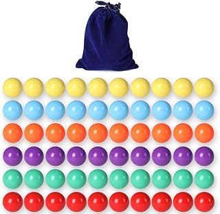 Laviesto 60 Pcs Game Replacement Balls for Chinese Checker, 5/8 Inch Solid Color Replacement Balls for Chinese Checkers, Marble Run, Marbles Game(6 Colors)