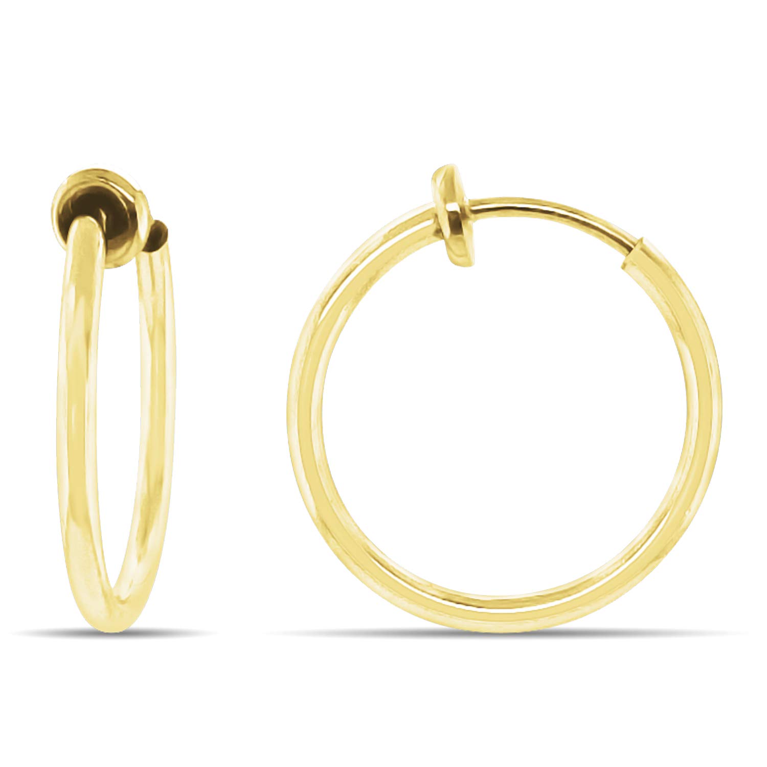 Clip On Spring Hoop Earrings for Non-Pierced Ears