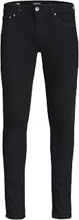 JACK & JONES Liam Skinny Jeans in Black Stretch Cotton