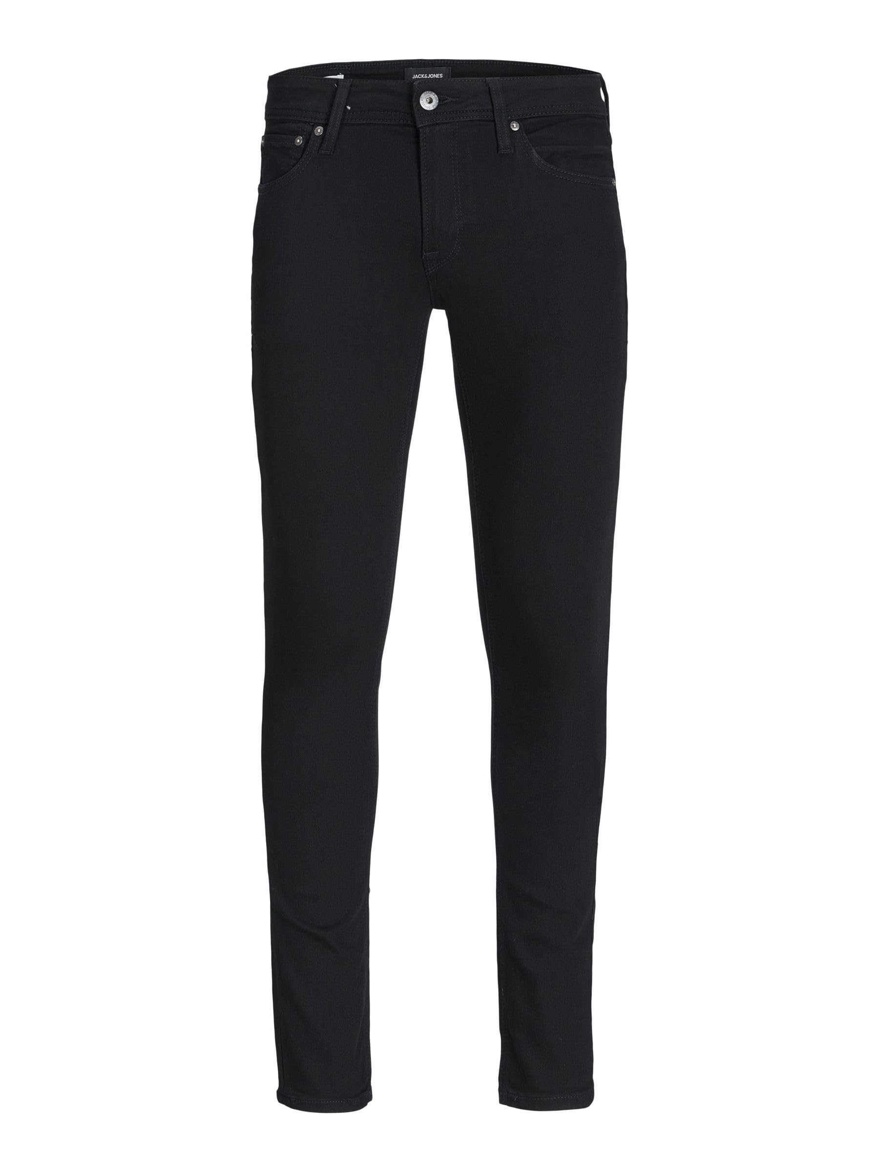 JACK & JONES Liam Skinny Jeans in Black Stretch Cotton