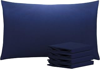 NTBAY Queen Pillowcase Set - 4 Pack Brushed Microfiber 20x30 Pillowcases - Soft, Wrinkle-Free, Fade-Resistant, Stain-Resistant, Pillowcases with Envelope Closure - 20x30 inches, Navy Blue