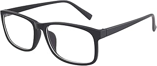 GQUEEN Fake Clear Glasses Non-prescription Eyeglasses Rectangular Frame | Lightweight, Tangle-free Design, Retro Vintage Style, UV400 Protection