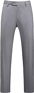 UNINUKOO Men's Slim Fit Solid Colour Skinny Trousers Classic Dress Business Wedding Suit Pants