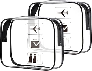 Oderra Trousse de Toilette Transparente, Trousse Toilette Femme Homme Voyage, Kit Voyage Avion pour Le Transport de Liquide