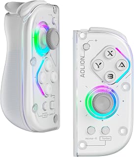 Aolion gaming J20 Wireless RGB Handheld Controller for Switch and OLED | Wirelessly Compatible with Nintendo Switch Lite and Switch 2, Hall Sticks, Clicky Buttons, Motion Control, Turbo, Vibration