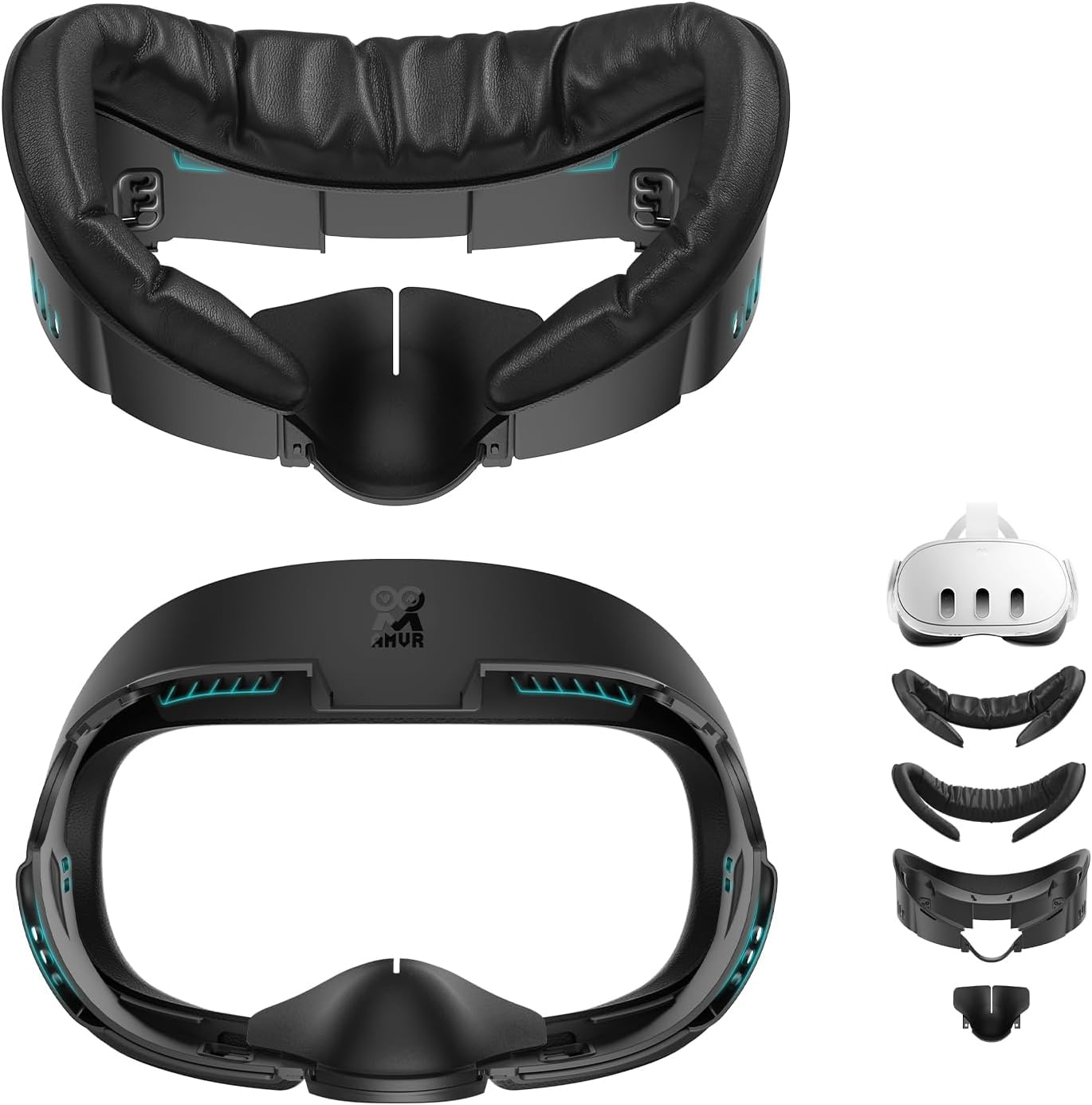 AMVR Facial Interface Compatible with Meta Quest 3, 2 Face Cushions | Face Cover