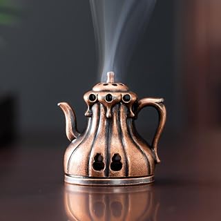 1 Pcs Vintage Bronze Three Legs Round Incense Burner with Tripod Antique Bronze Censer Mini Aromatherapy Desk Ornament for Home Office Ideal Gift
