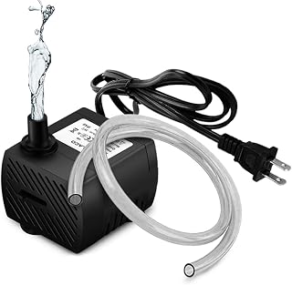 PULACO 95GPH 5W Mini Water Pump with 3.3 ft Tubing | Submersible Pump for Aquarium Fish Tank, Indoor and outdoor fountain, Pet fountain, Long service life