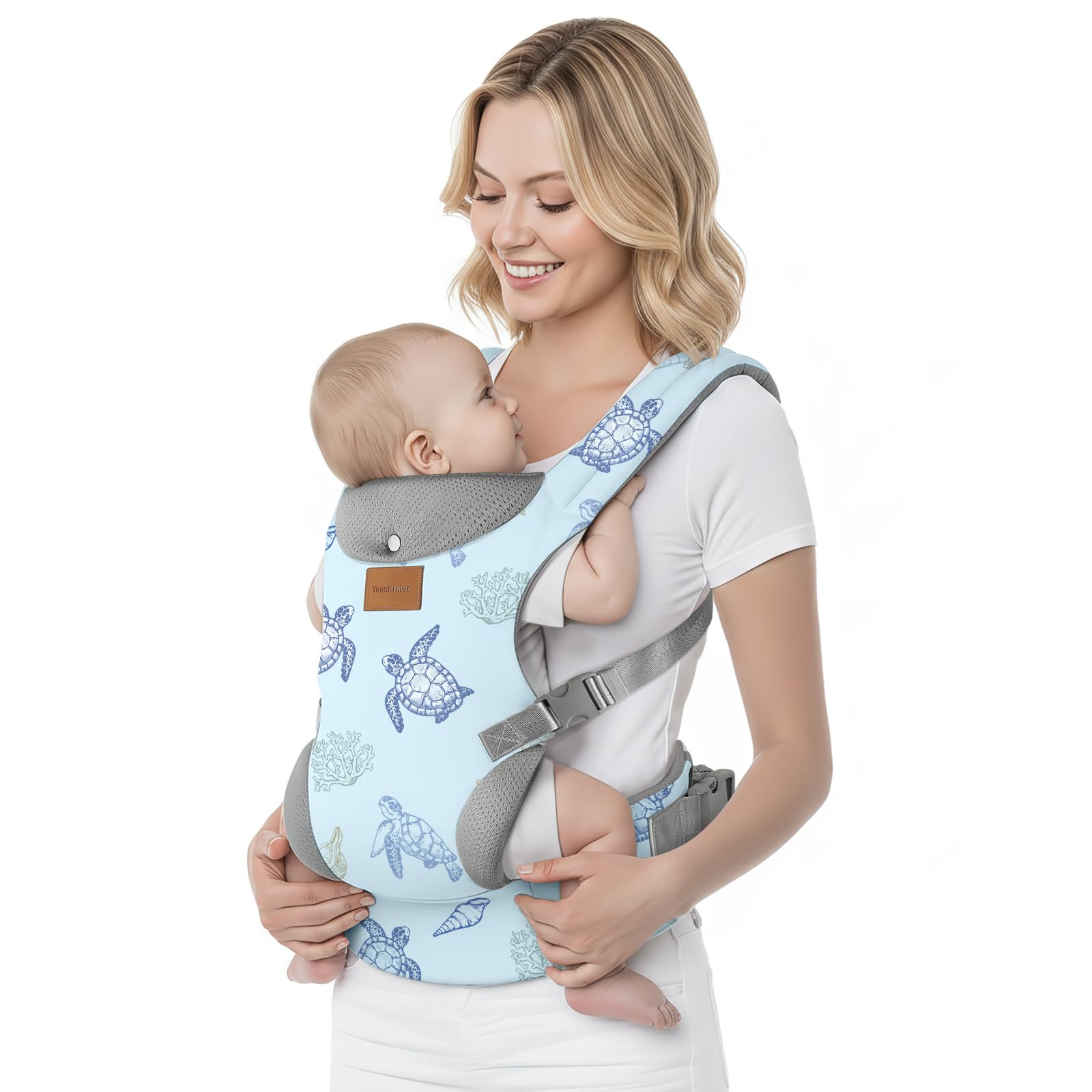 YooxArmor Ergonomic Baby Carrier for 4-36 Month Newborn,Waist 67-150cm,Blue | Ad