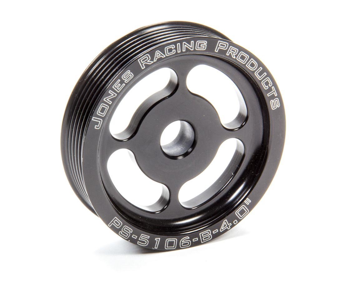 Jones Racing Products (PS-5106-B-4) Serpentine Poly-V Power Steering Pulley, 4"