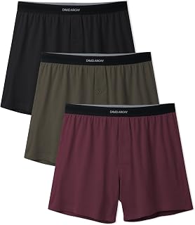 DAVID ARCHY Men's Boxer Briefs Set 3 or 5 Pieces, Boxer Briefs Comfortable, Stretchy, Breathable, Durable