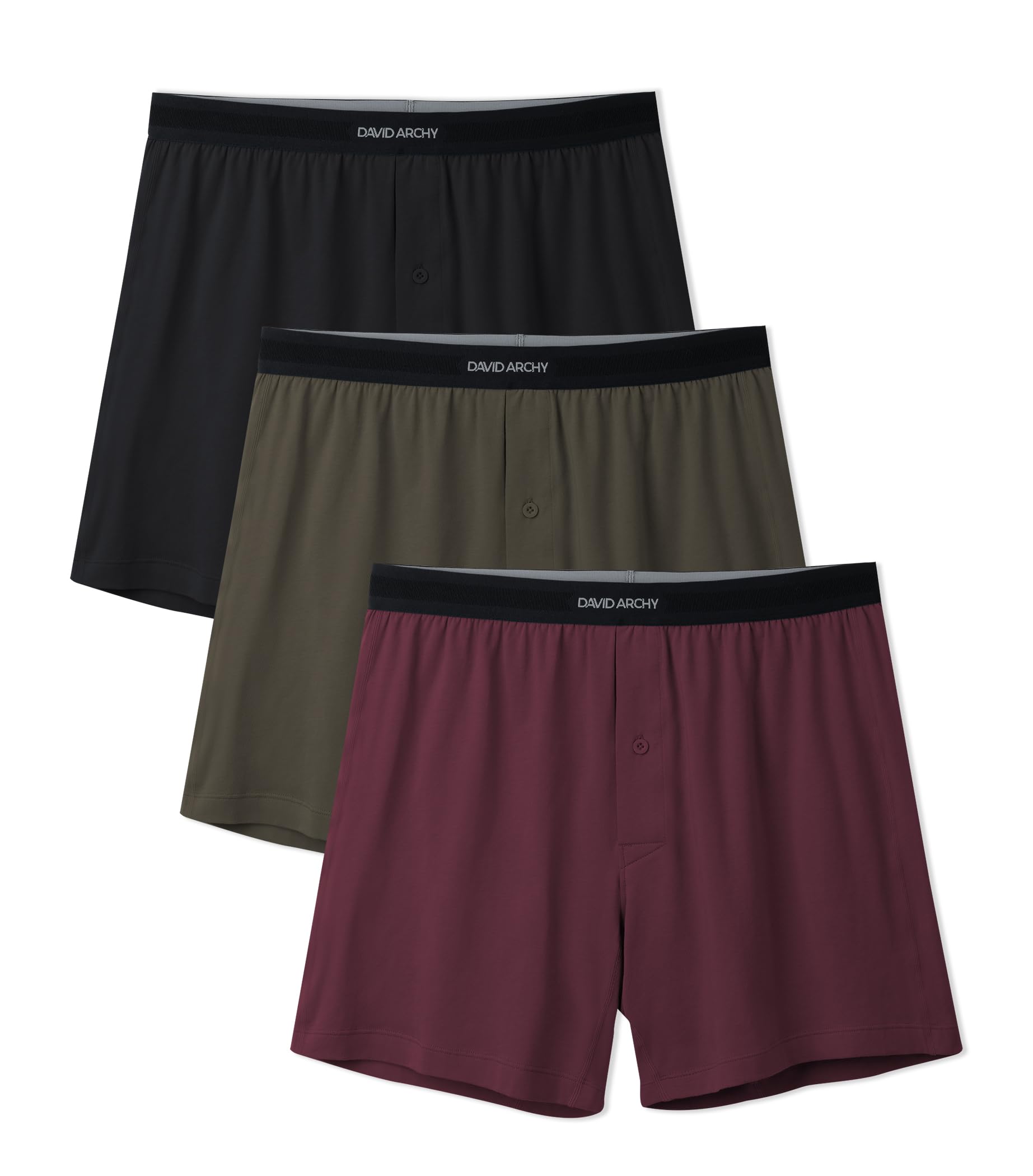 DAVID ARCHY Men's Boxer Briefs Set 3 or 5 Pieces, Boxer Briefs Comfortable, Stre