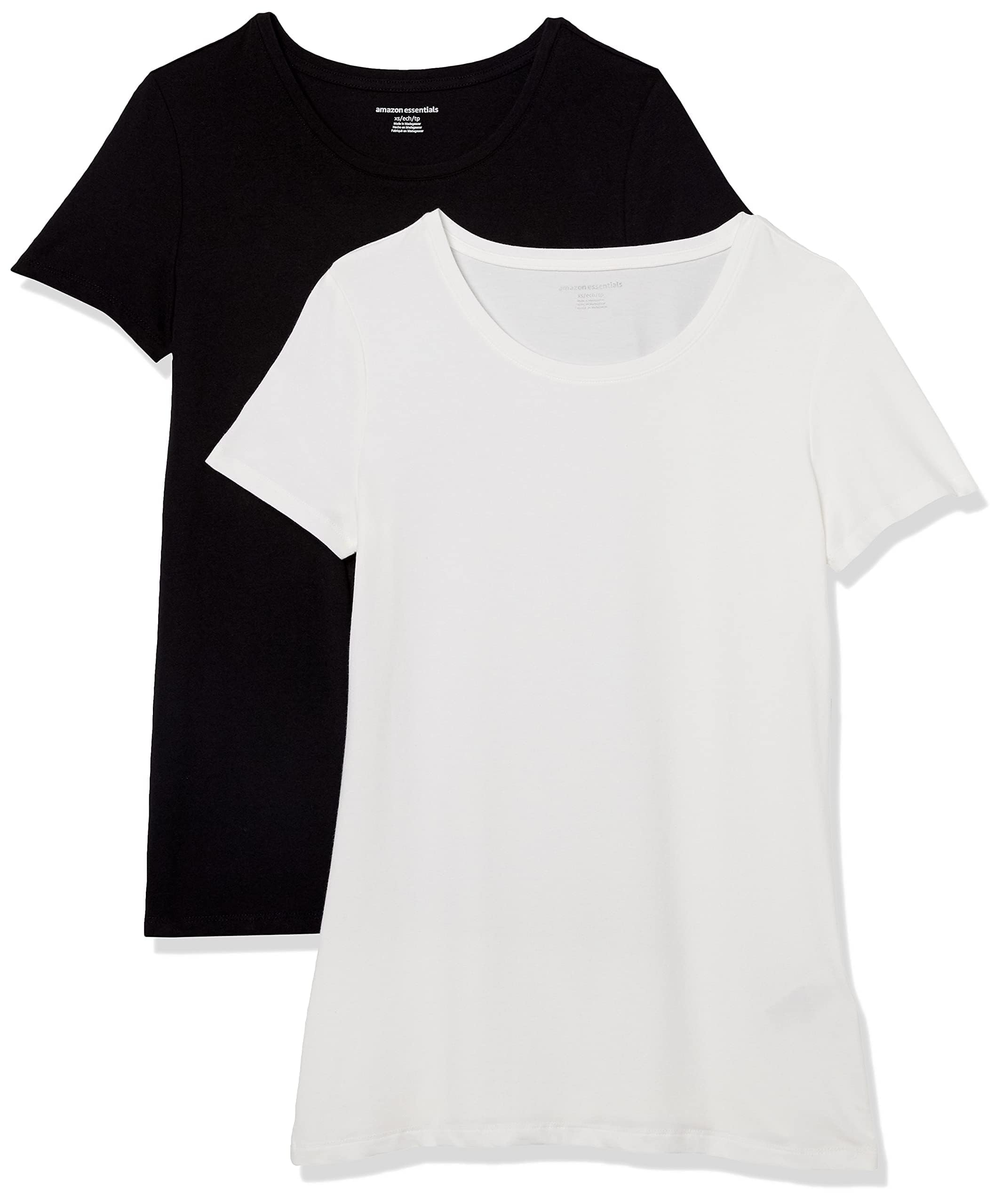 Amazon Essentials Women's Regular-Fit Short-Sleeve T-Shirt (V-Neck or Crewneck),