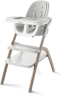 Graco EveryStep Slim 6-in-1 Convertible Highchair, Misty | 6 Modes of Use, Infant to Youth Seating, Adjustable Height and Recline, Compact, Self-Standing Fold, Dishwasher-Safe Tray