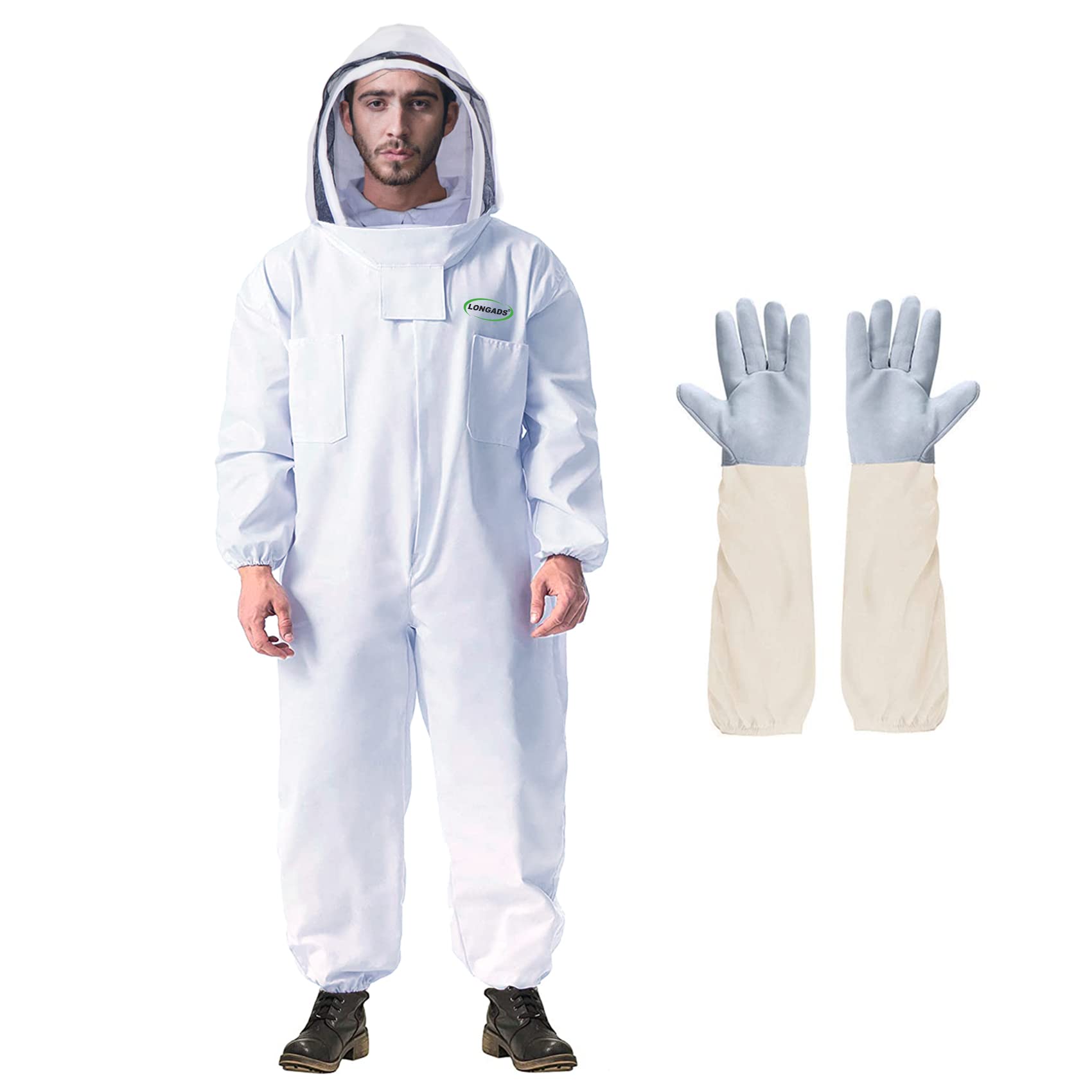 LONGADS Professional Beekeeping Suit For Men Women Beekeeper Suit With Glove And
