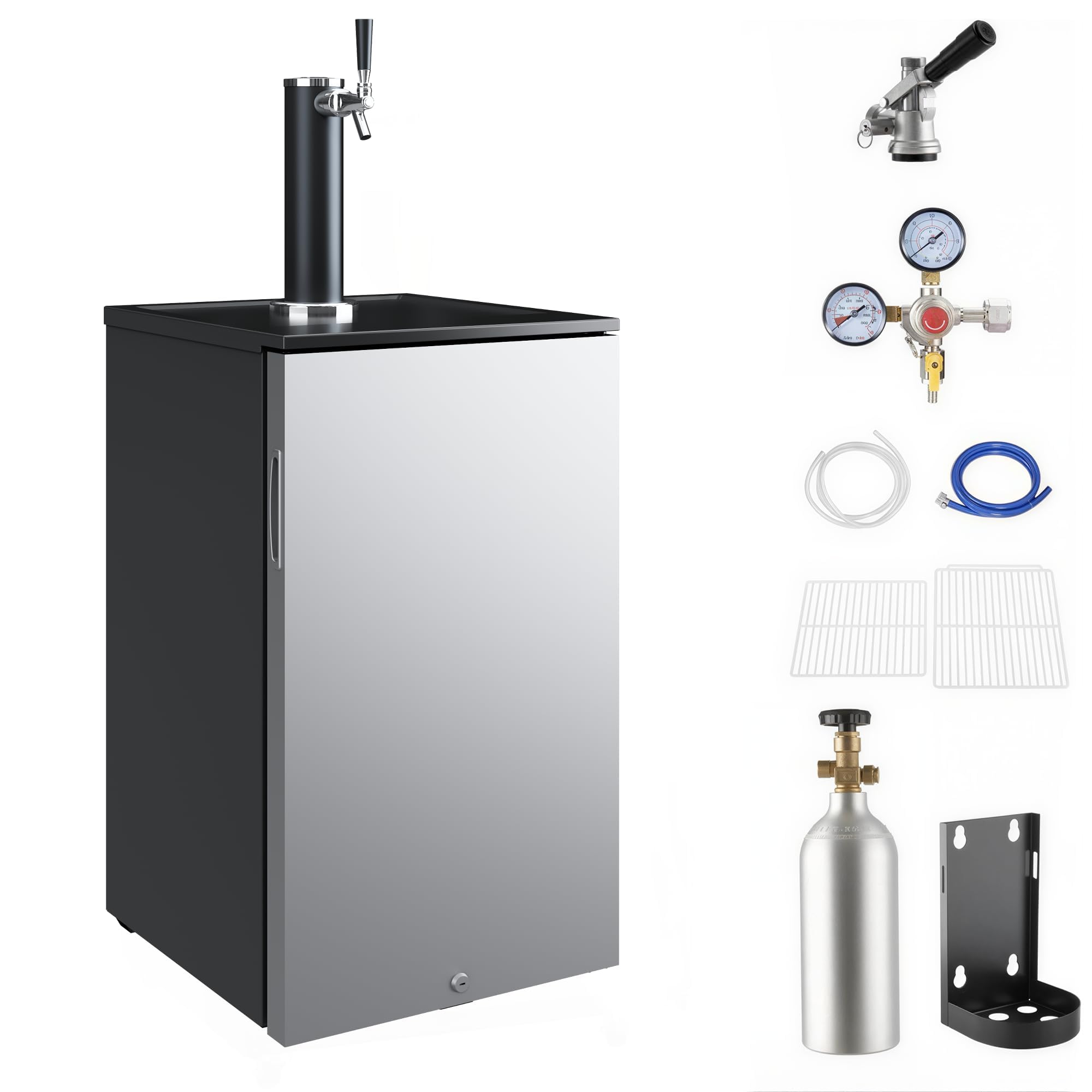 SunnyFurn Beer Kegerator Draft Beer Dispenser,Compact Keg Refrigerator | with Im