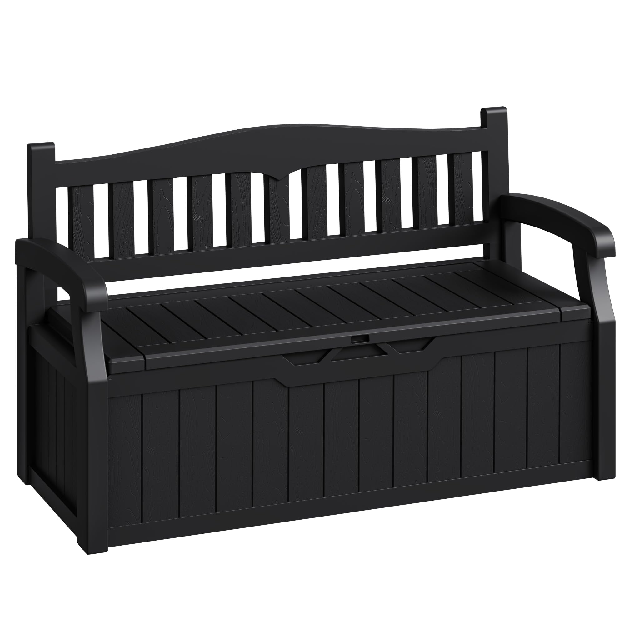 Acurax 80-Gallon Outdoor Storage Bench with Lockable Lid, Dark Black | Waterproo