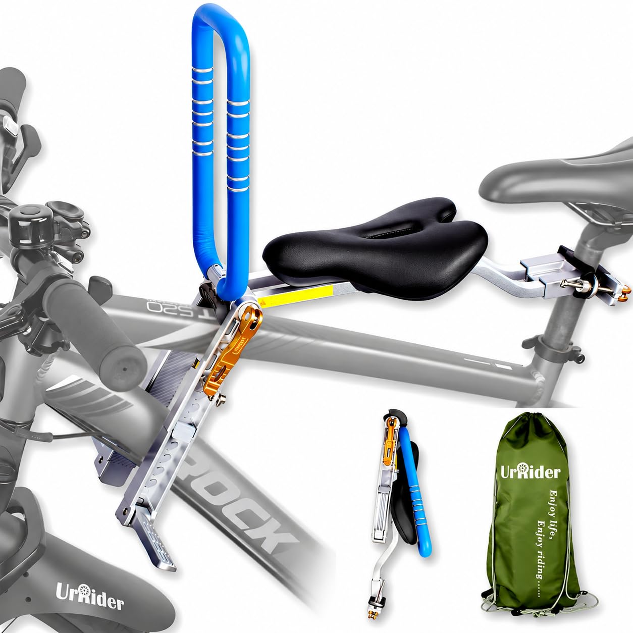 UrRider Child Bike Seat, Front Mount Kids Bike Seat,Fit Mountain Bikes, Cruiser 
