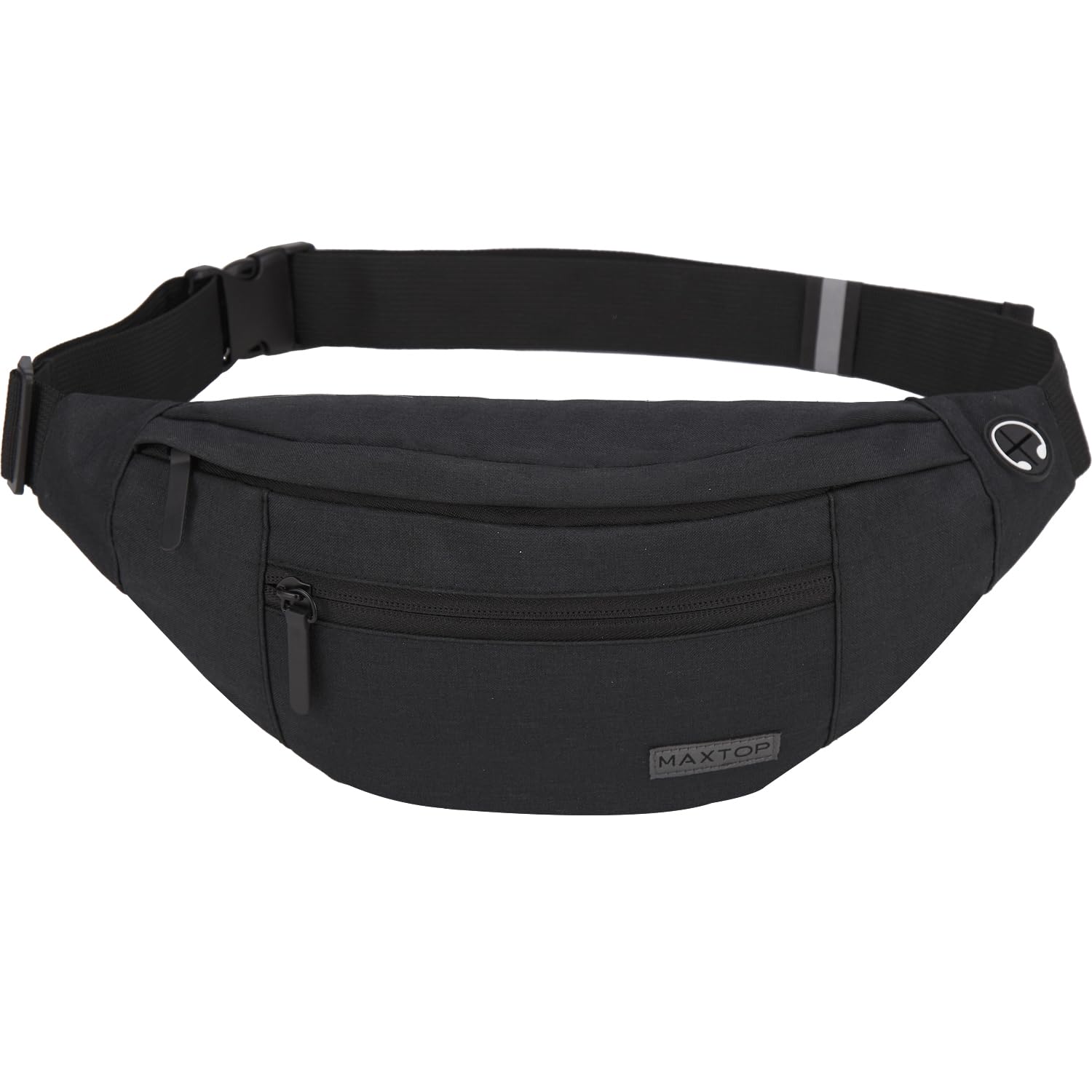 MAXTOP Fanny Pack for Women Men with Headphone Jack and 4 Zipper Pockets, Adjust