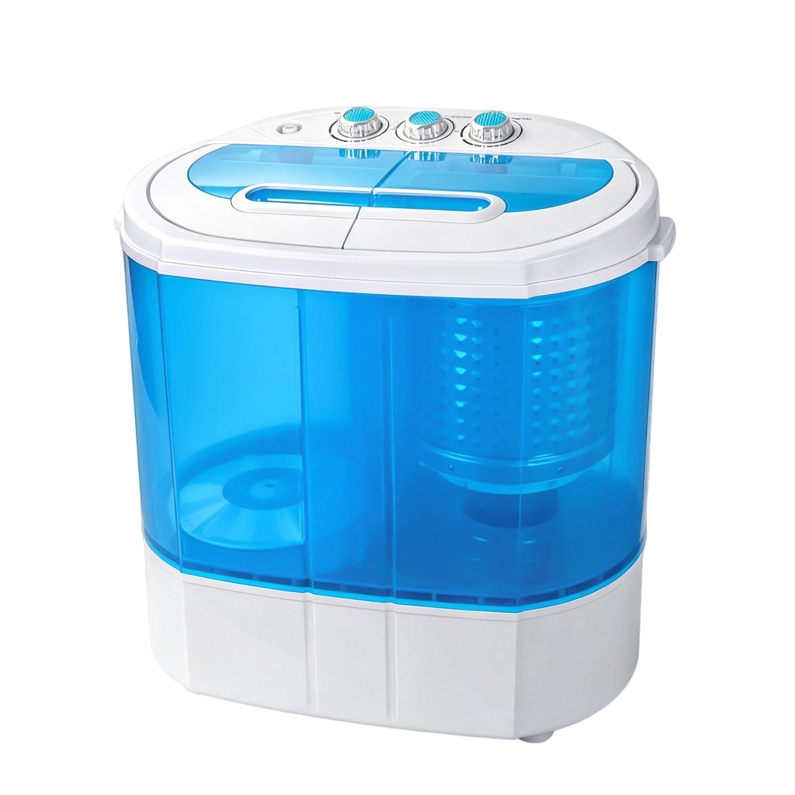 SUPER DEAL Small Portable Washing Machine 9.9lb Mini Compact Washer Twin Tub Lau