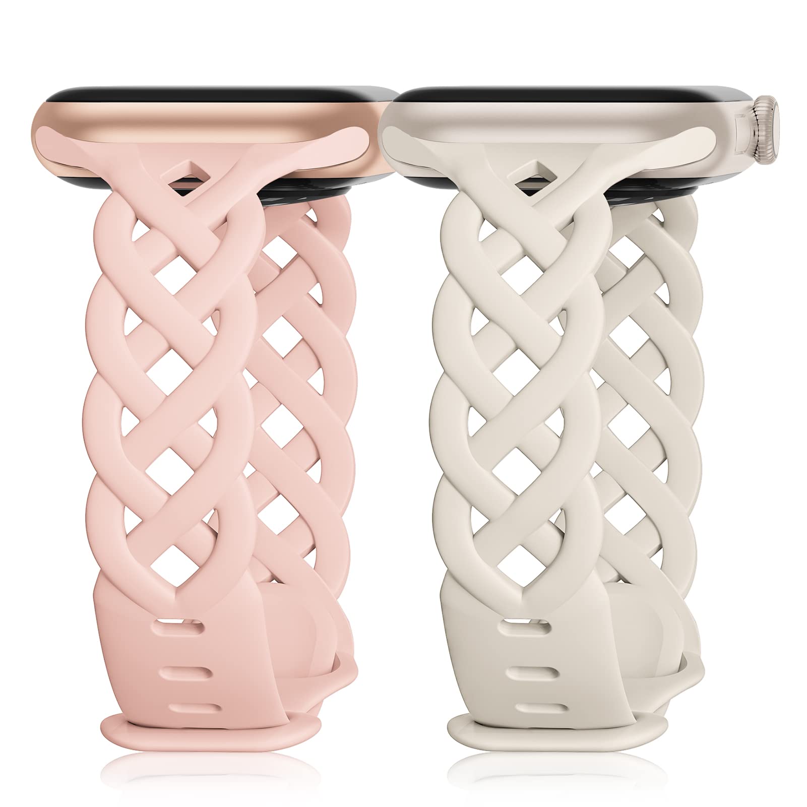 Braided Silicone Band for Apple Watch 38mm 40mm 41mm 42mm 44mm 45mm 49mm Women S