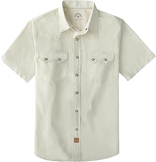 Dubinik® Pearl Snap Western Shirt for Men Short Sleeve 2 Sawtooth Pocket