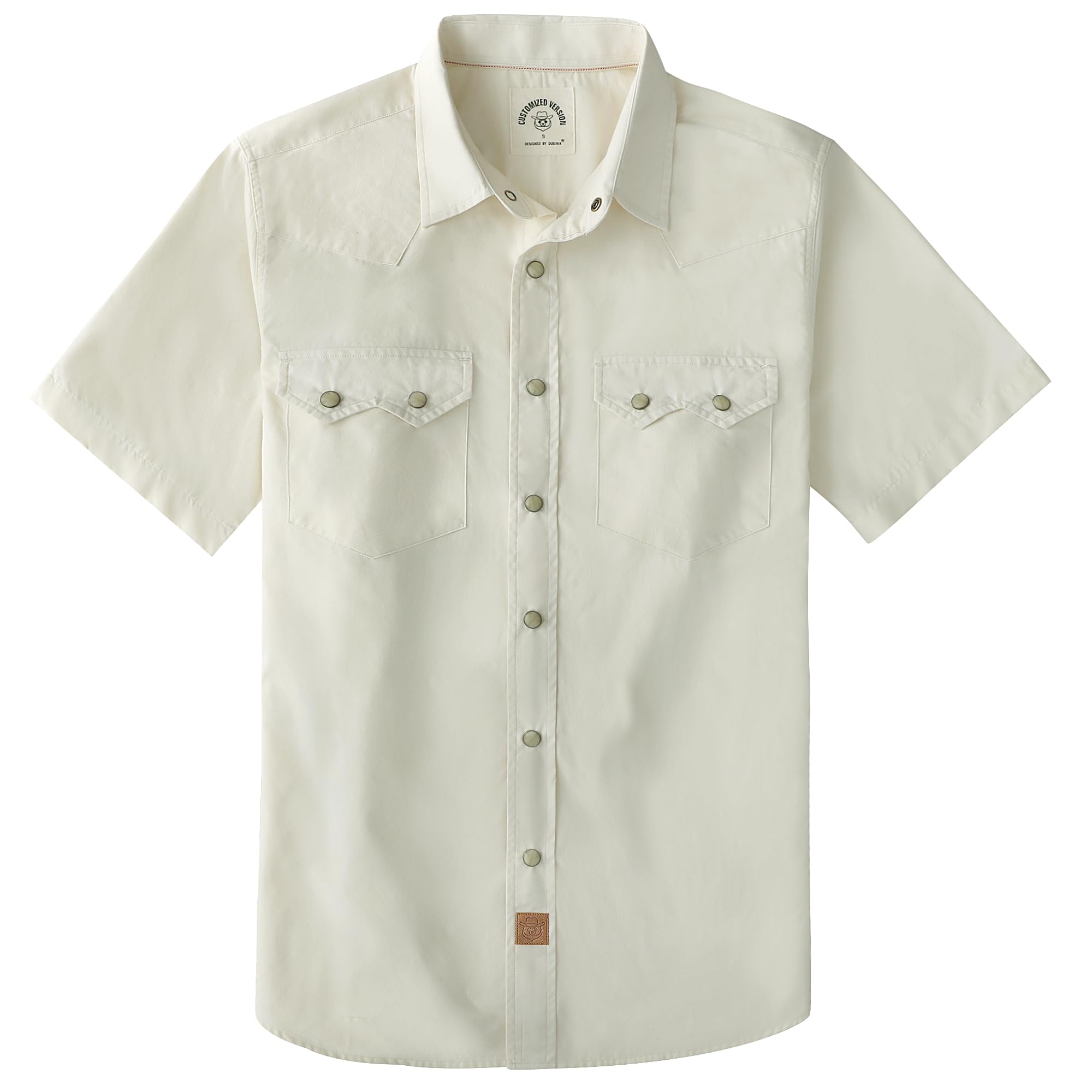 Dubinik® Pearl Snap Western Shirt for Men Short Sleeve 2 Sawtooth Pocket