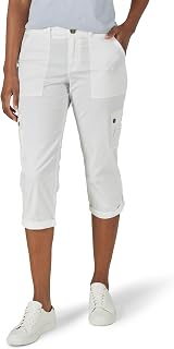 Lee Women's Cargo Capri Trousers Flex-to-Go Mid-Rise Relaxed Fit