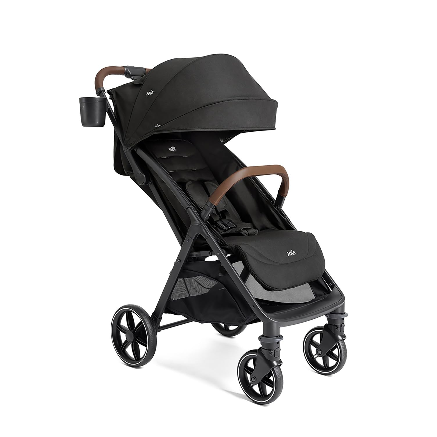Joie Nutmeg Lightweight Travel Stroller, One-Hand Fold, Birth+ | Near-flat newbo