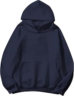 SAFRISIOR Oversized Hoodies for Women and Men Couples Fleece Basic Solid Hooded Sweatshirt Pullover Jackets