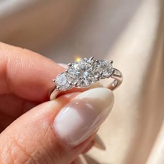 1 x Women's Three Cubic Zirconia Wedding Band Engagement Ring Material High Quality Jewelry