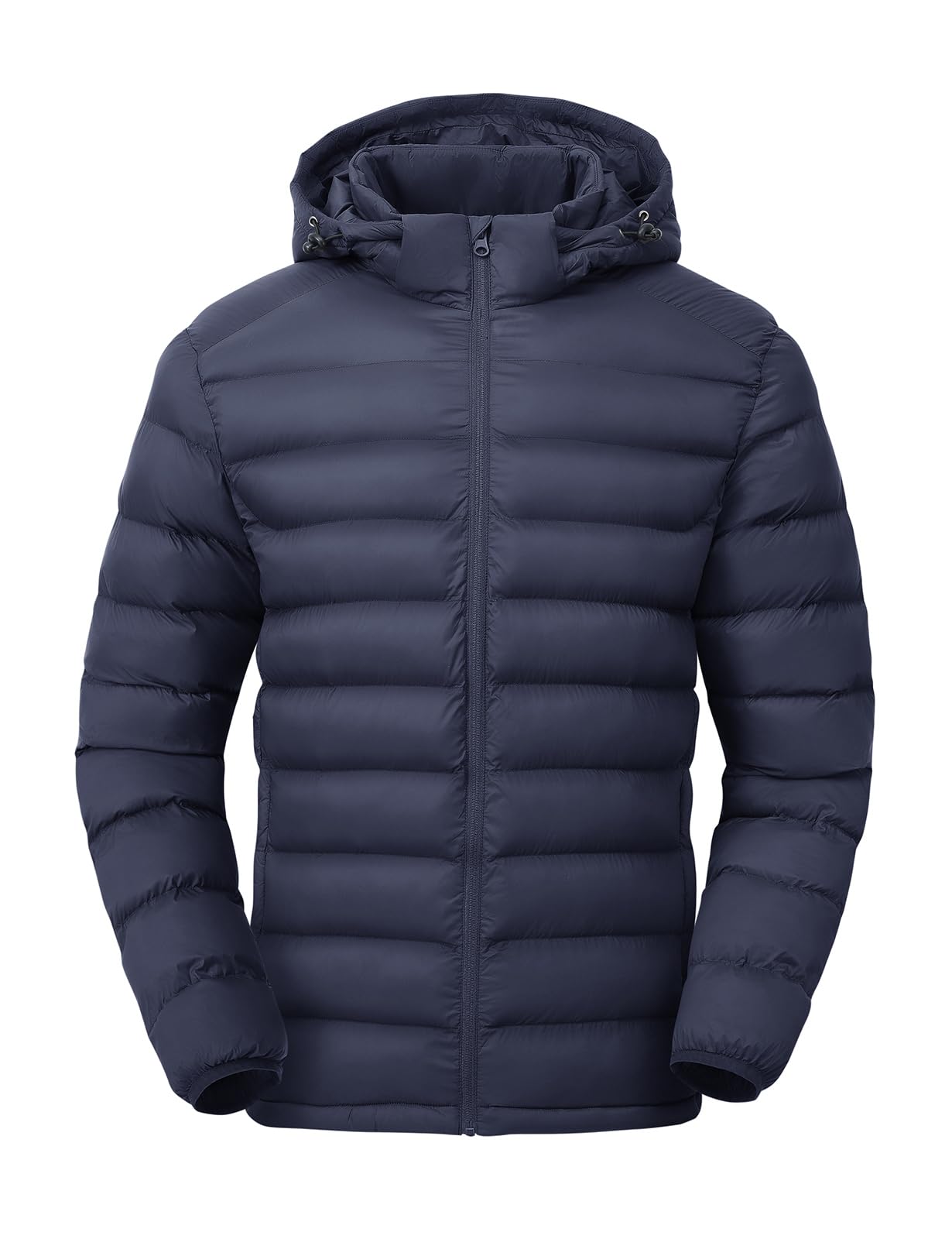 TBMPOY Men's Lightweight Down Jacket with Detachable Hood Waterproof Winter Coat